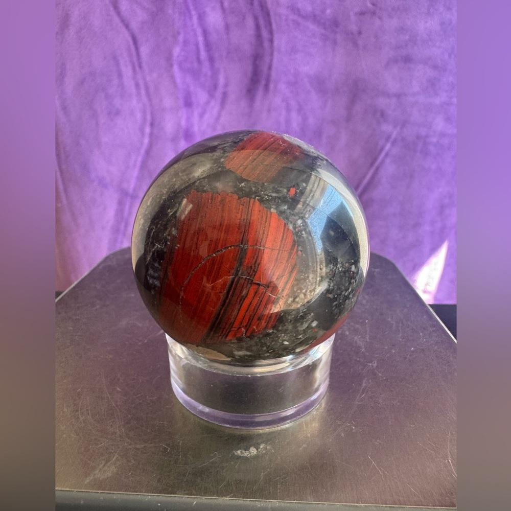 African Bloodstone (Setonite) Sphere (Madagascar) - Picture 2 of 5
